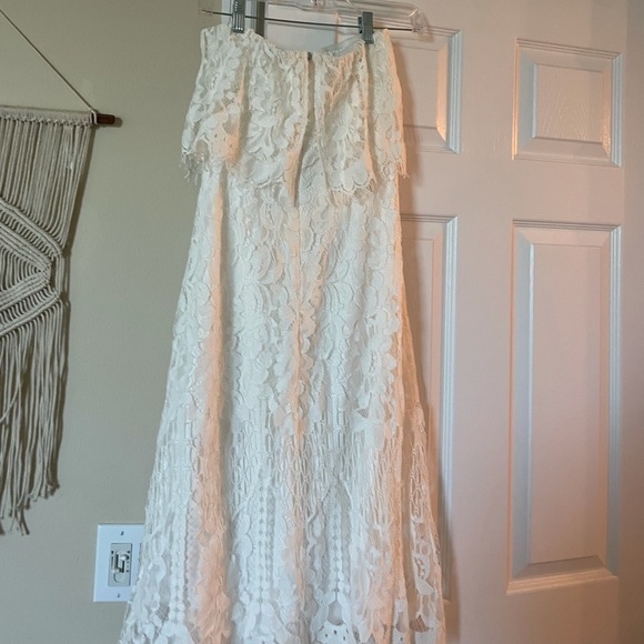 Lulus Delia white lace strapless dress - Picture 5 of 7